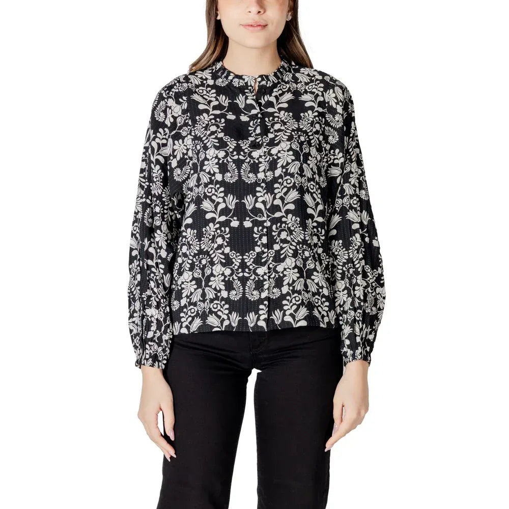 ICHI Black Viscose Blouse - Zeiniez