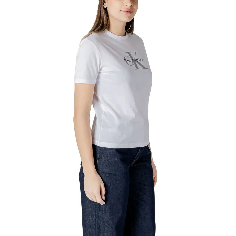 Calvin Klein Jeans White Cotton T-Shirt - Zeiniez