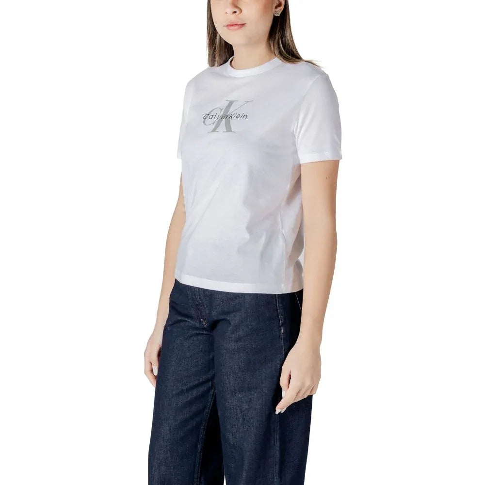Calvin Klein Jeans White Cotton T-Shirt - Zeiniez