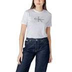 Calvin Klein Jeans White Cotton T-Shirt - Zeiniez