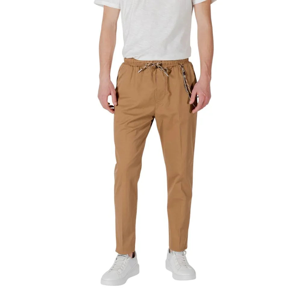 Gianni Lupo Brown Cotton Casual Pants - Zeiniez