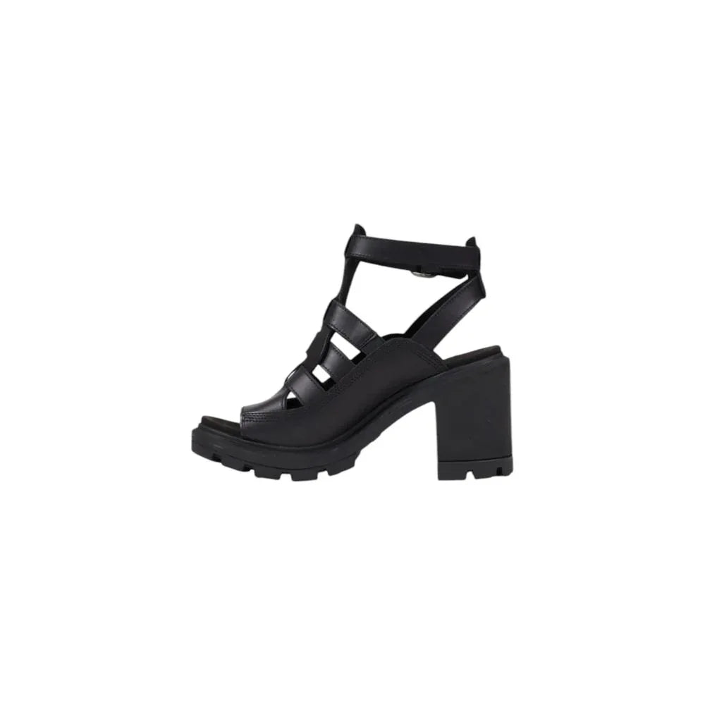 Timberland Black Leather Platform Sandals - Zeiniez
