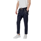 Gianni Lupo Blue Cotton Casual Pants - Zeiniez
