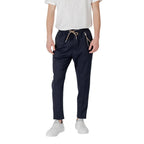 Gianni Lupo Blue Cotton Casual Pants - Zeiniez