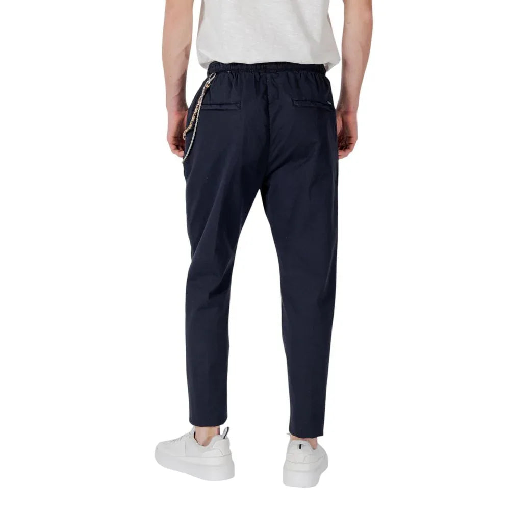 Gianni Lupo Blue Cotton Casual Pants - Zeiniez