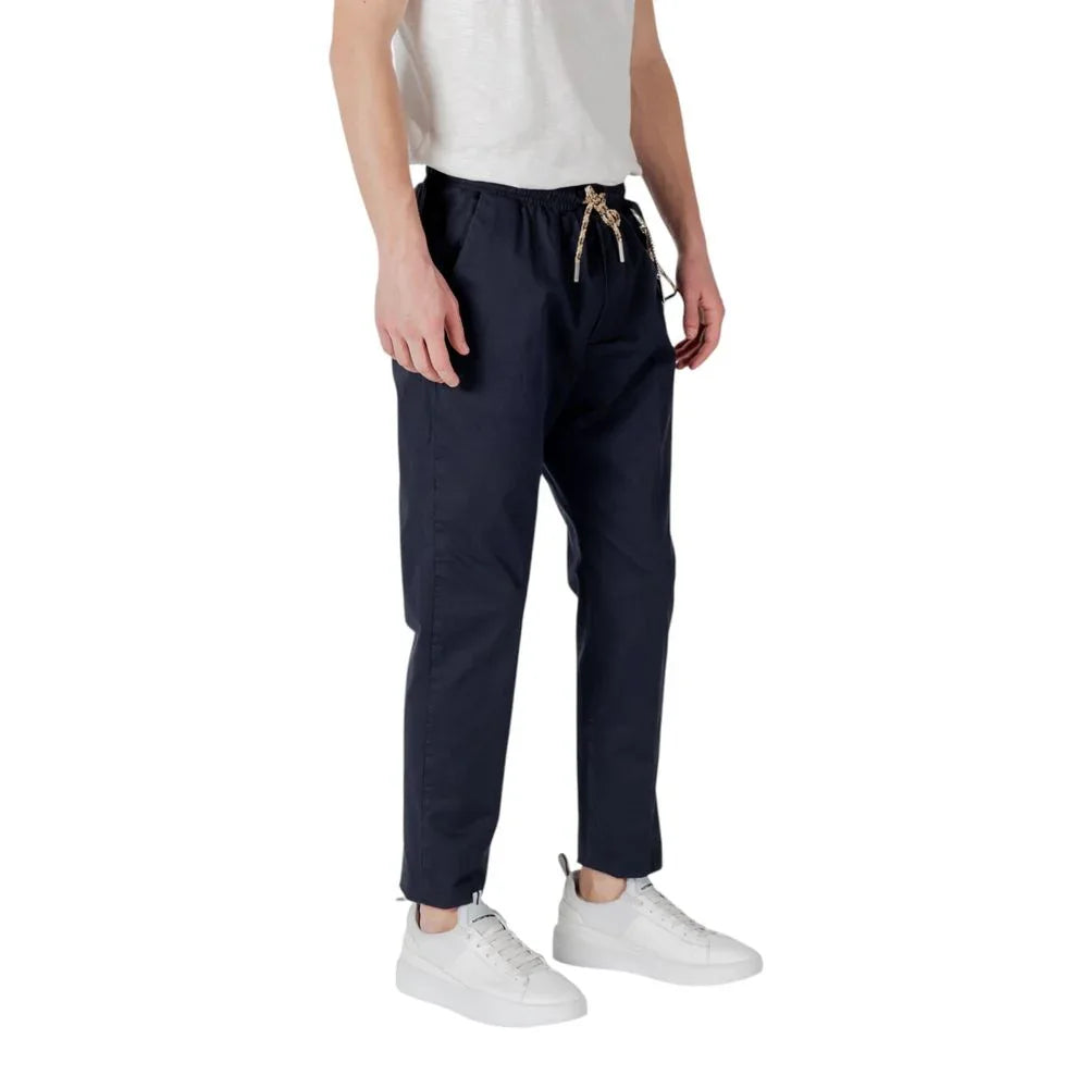 Gianni Lupo Blue Cotton Casual Pants - Zeiniez