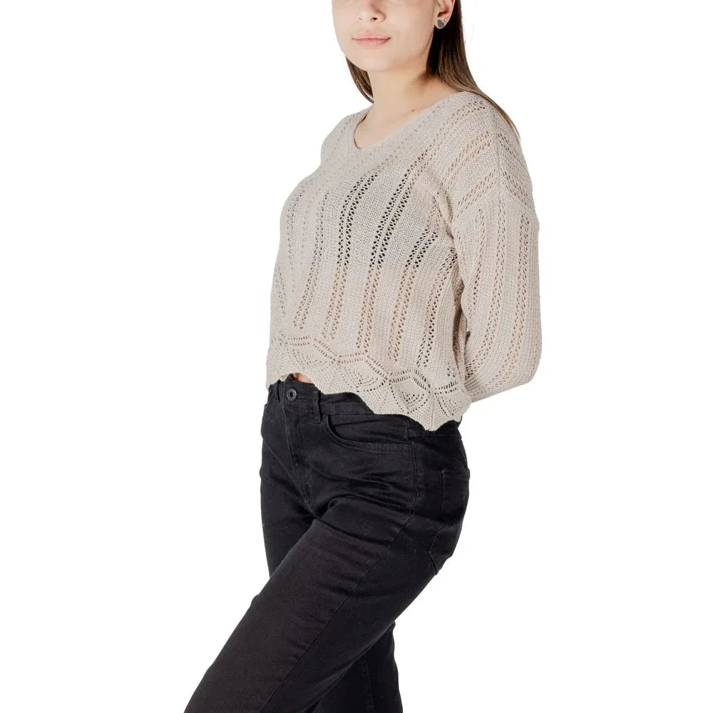 Only Beige Recycled Cotton Sweatshirt - Zeiniez