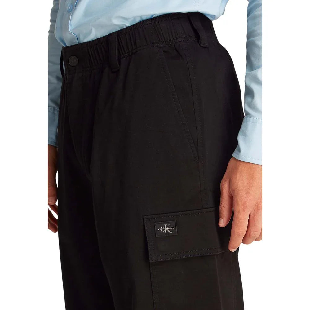 Calvin Klein Jeans Black Cotton Cargo Pants - Zeiniez