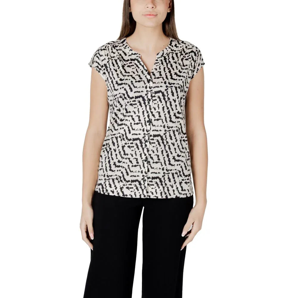 Street One Cream Cotton T-Shirt - Zeiniez