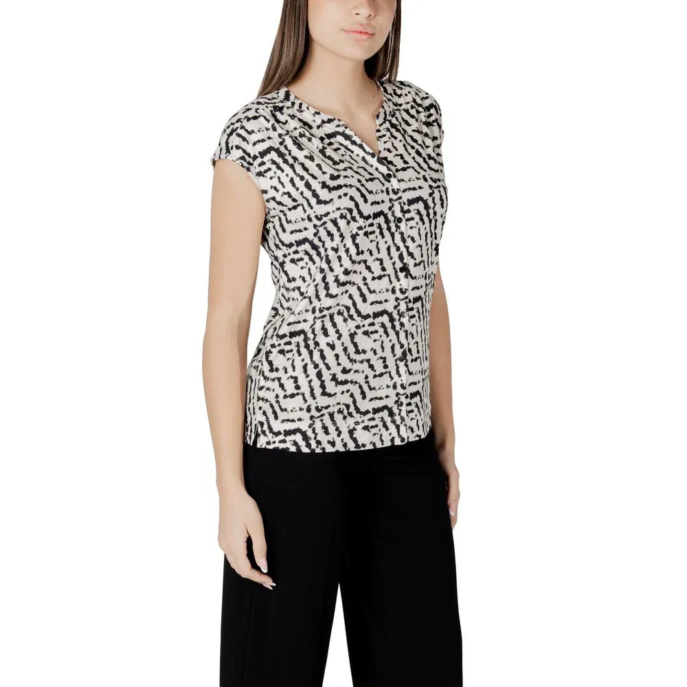 Street One Cream Cotton T-Shirt - Zeiniez