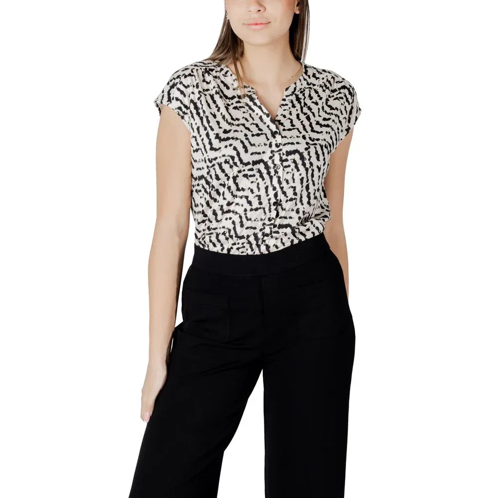 Street One Cream Cotton T-Shirt - Zeiniez