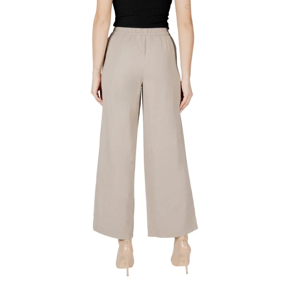 Only Beige Viscose Casual Pants - Zeiniez