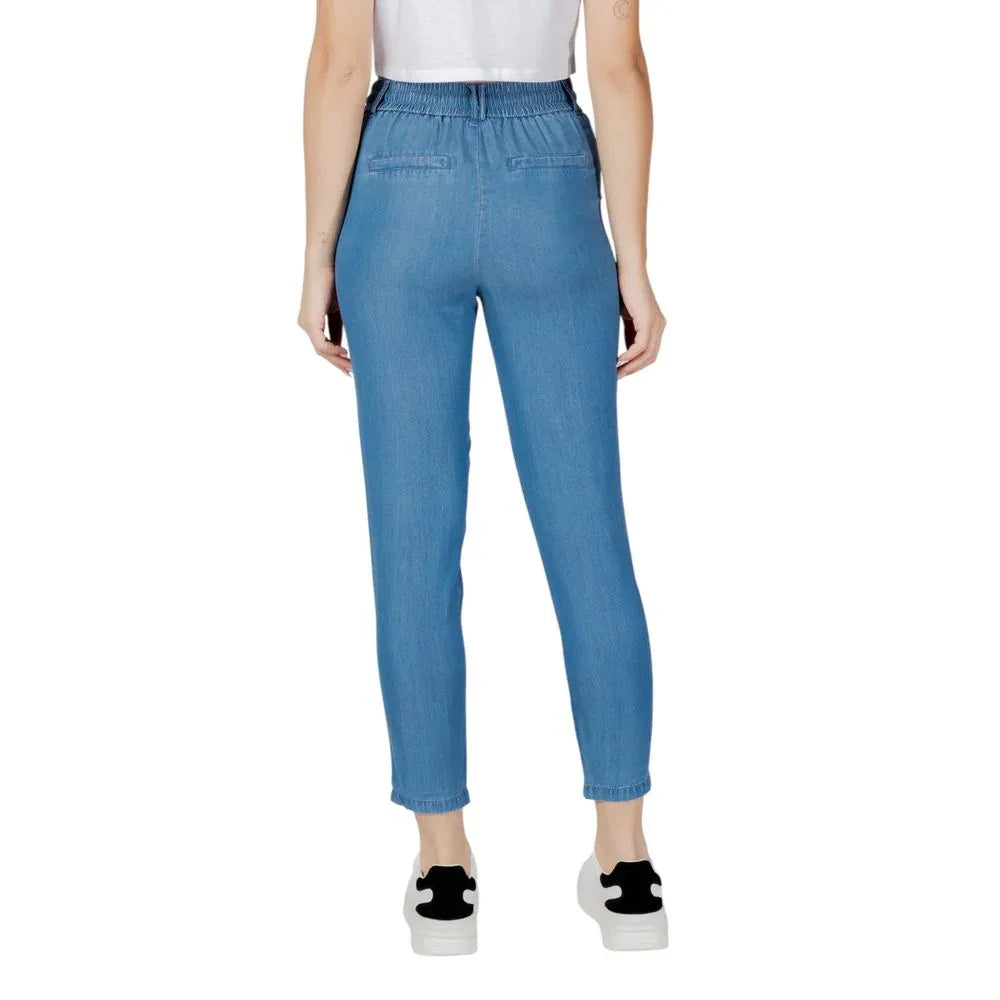 Only Blue Lyocell Casual Pants - Zeiniez
