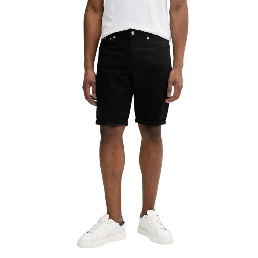 Calvin Klein Jeans Black Cotton Bermuda Shorts - Zeiniez