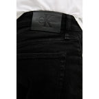 Calvin Klein Jeans Black Cotton Bermuda Shorts - Zeiniez