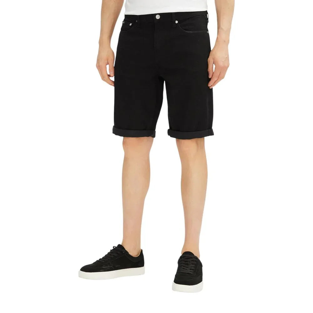 Calvin Klein Jeans Black Cotton Bermuda Shorts - Zeiniez