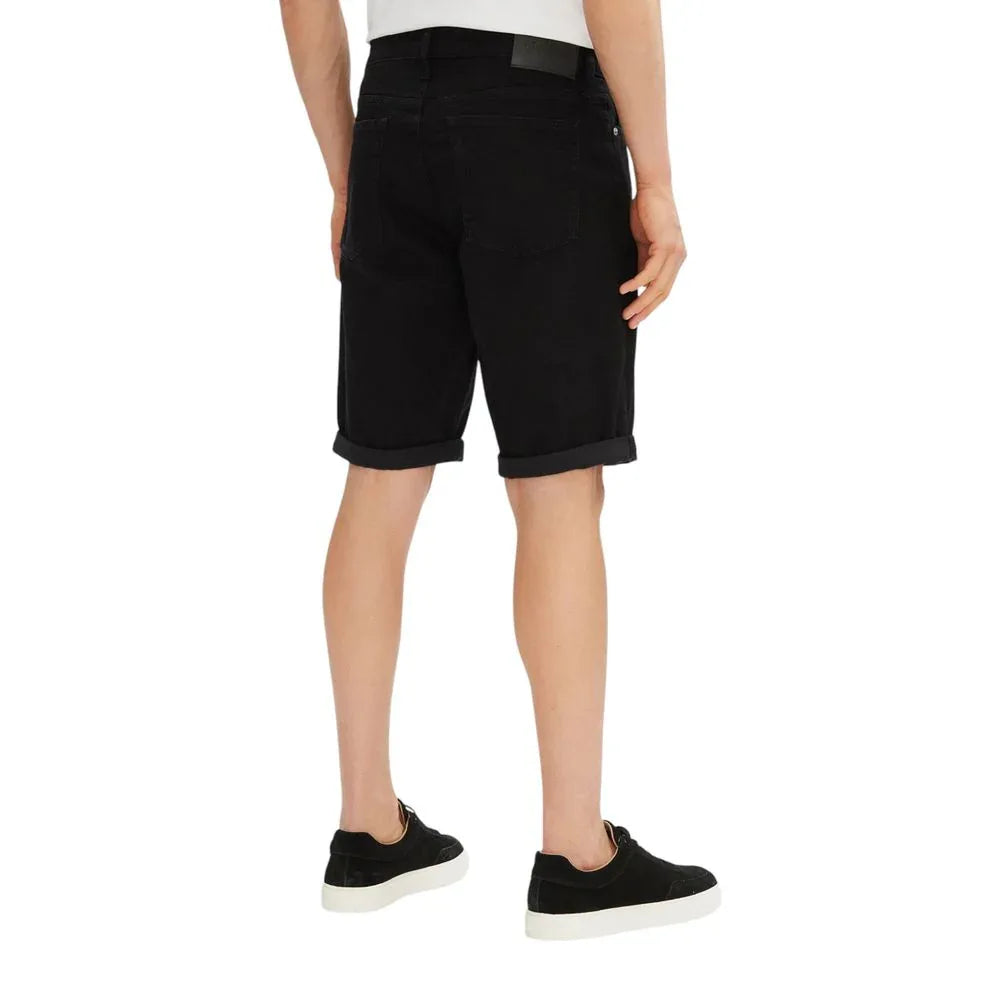Calvin Klein Jeans Black Cotton Bermuda Shorts - Zeiniez