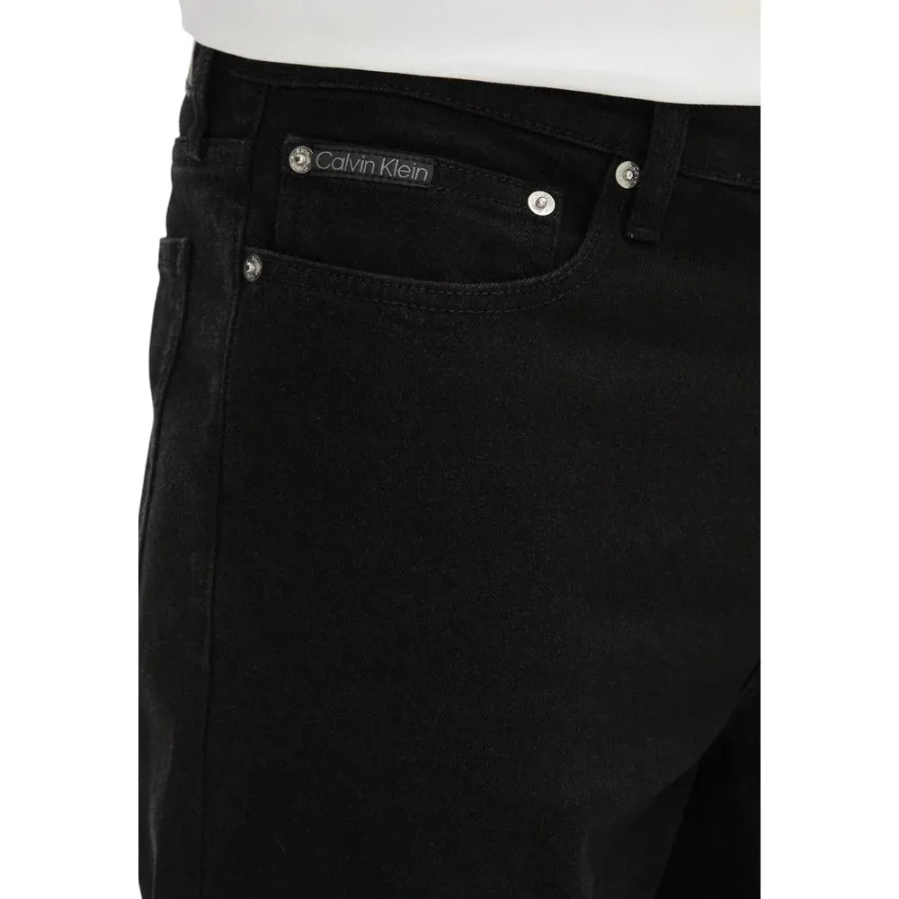 Calvin Klein Jeans Black Cotton Bermuda Shorts - Zeiniez