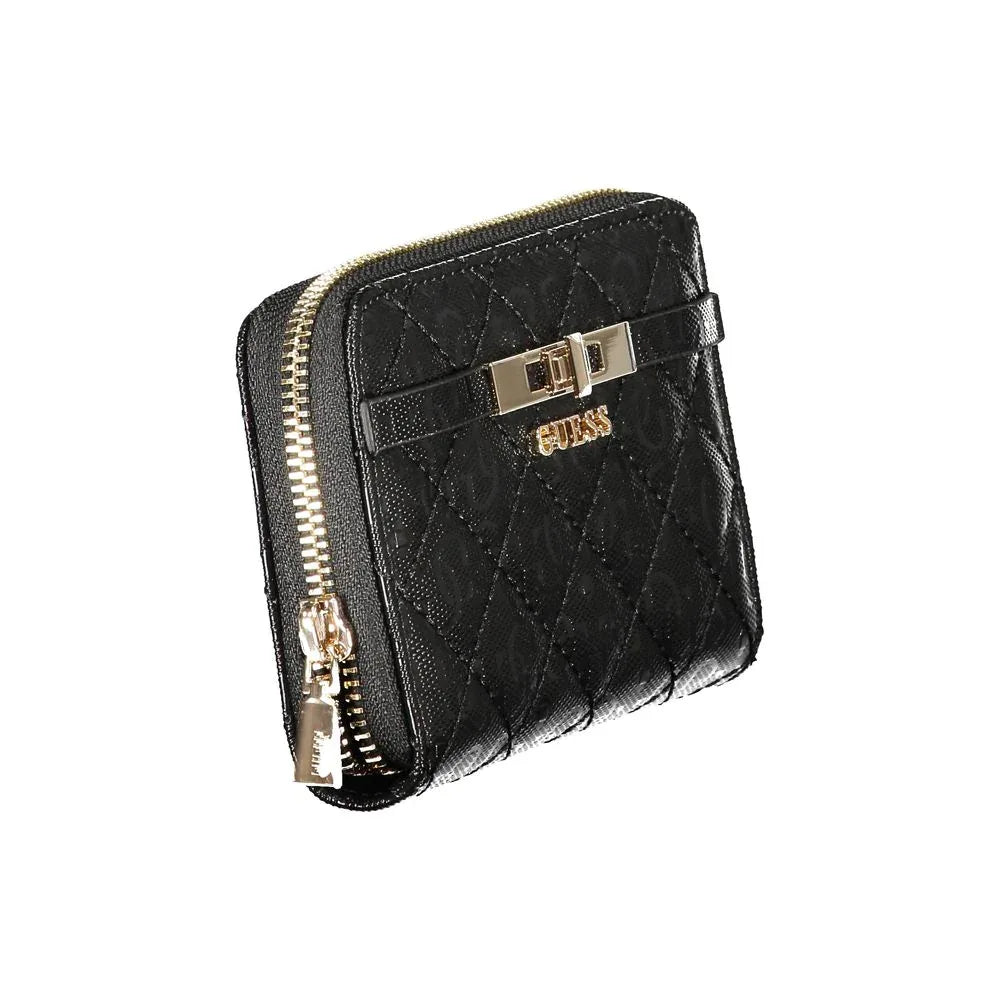 Guess Jeans Black Polyurethane Women Wallet - Zeiniez