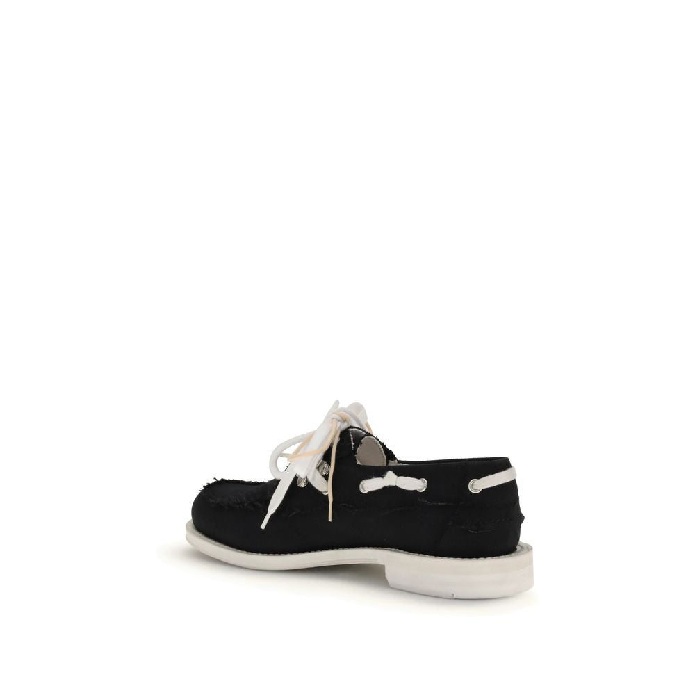 Dsquared² Black Cotton Slip-On Loafers - Zeiniez