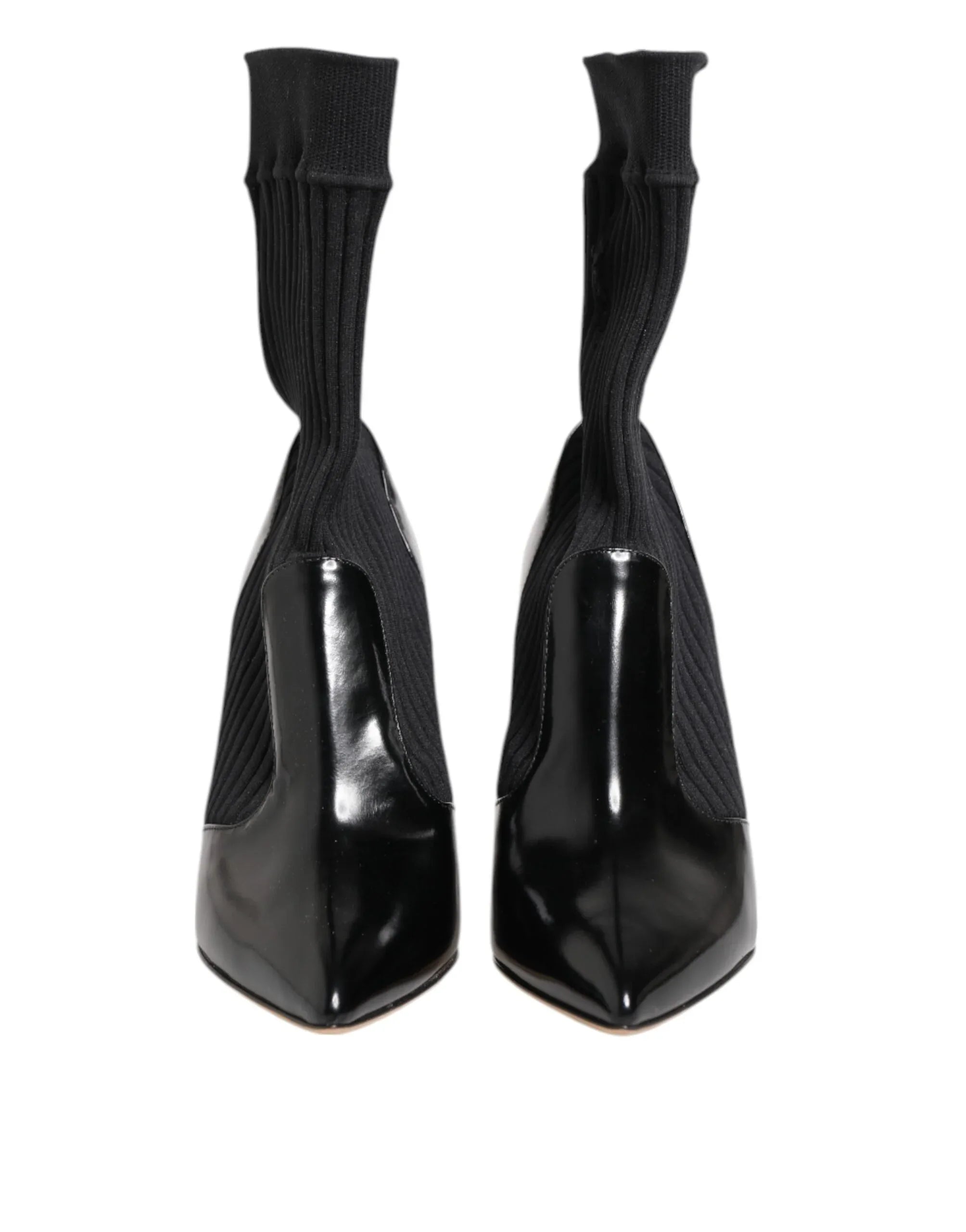 Dolce & Gabbana Black Stretch Stilettos Booties Socks Shoes - Zeiniez