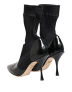 Dolce & Gabbana Black Stretch Stilettos Booties Socks Shoes - Zeiniez