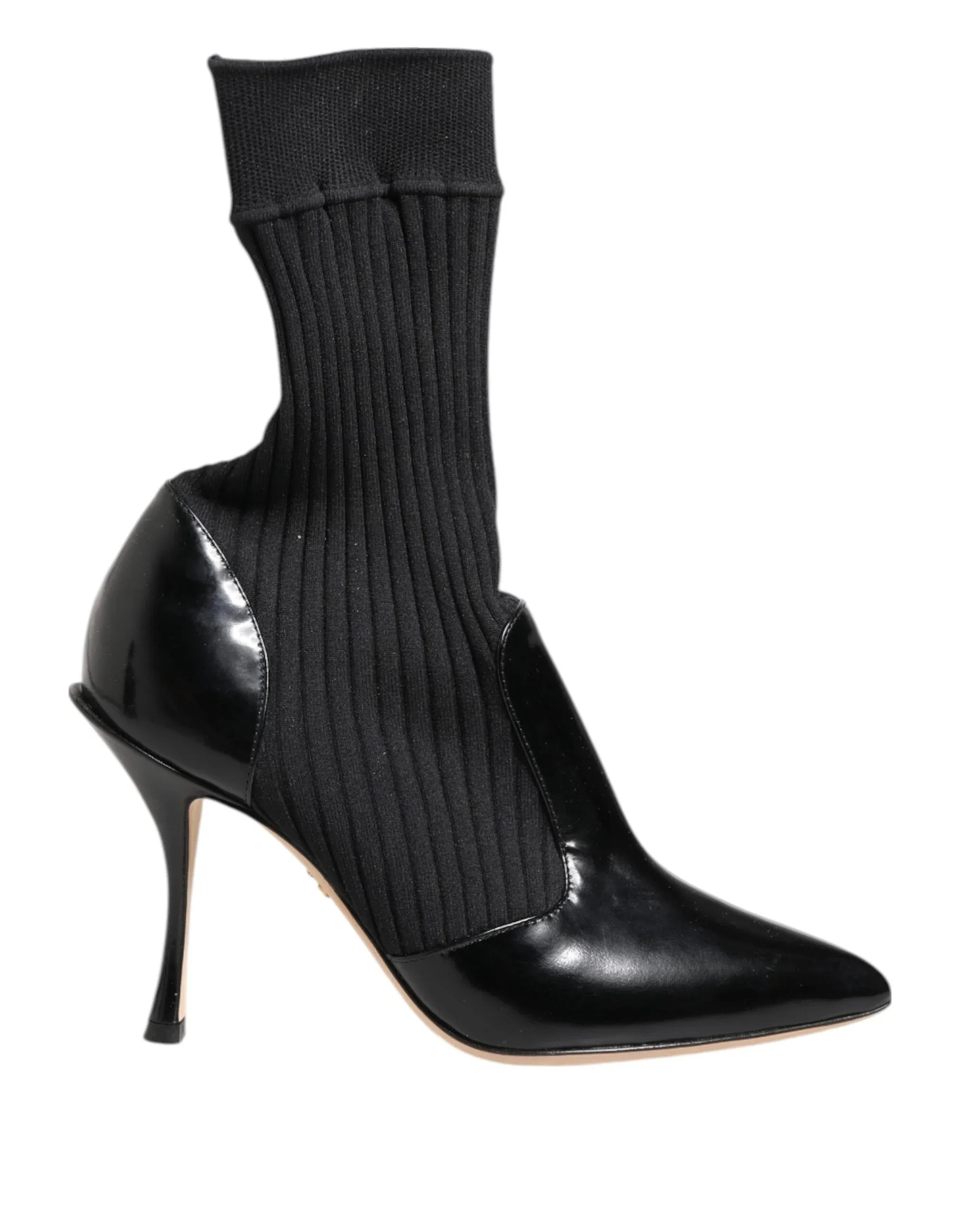 Dolce & Gabbana Black Stretch Stilettos Booties Socks Shoes - Zeiniez