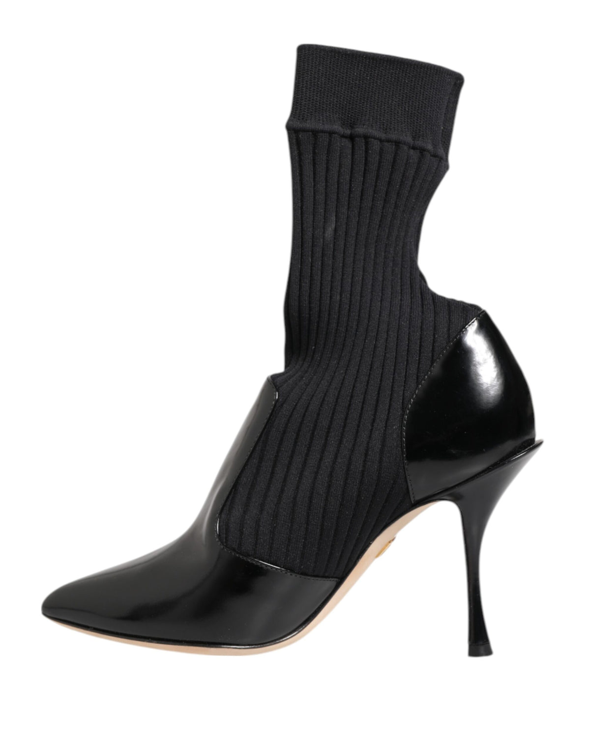 Dolce & Gabbana Black Stretch Stilettos Booties Socks Shoes