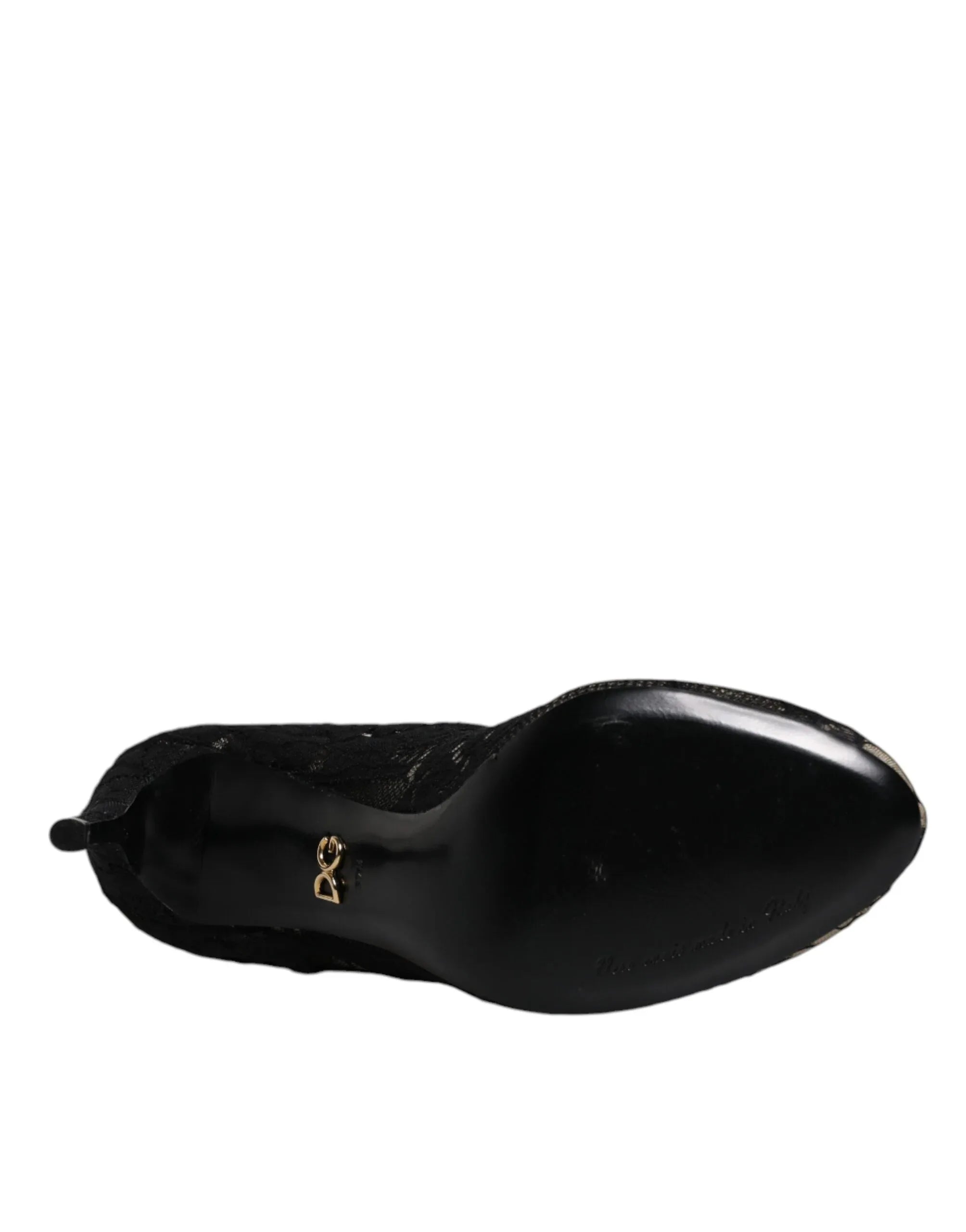 Dolce & Gabbana Black Lace Stretch Heels Mid Calf Boots Shoes - Zeiniez