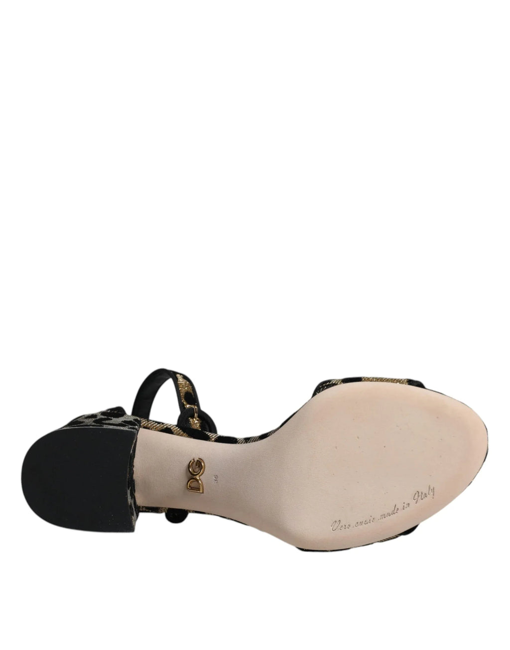 Dolce & Gabbana Gold Leopard Ankle Strap Heels Sandals Shoes - Zeiniez