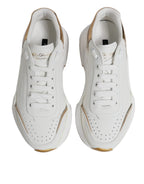 Dolce & Gabbana White Gold Daymaster Low Top Sneakers Shoes - Zeiniez