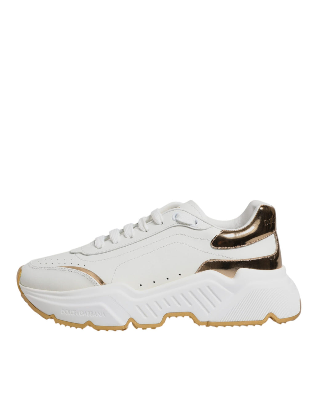 Dolce & Gabbana White Gold Daymaster Low Top Sneakers Shoes - Zeiniez
