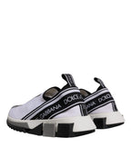 Dolce & Gabbana Black White Slip On Sorrento Sneakers Shoes - Zeiniez