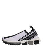 Dolce & Gabbana Black White Slip On Sorrento Sneakers Shoes - Zeiniez