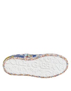 Dolce & Gabbana Portofino Carretto Printed Leather Sneakers Shoes - Zeiniez