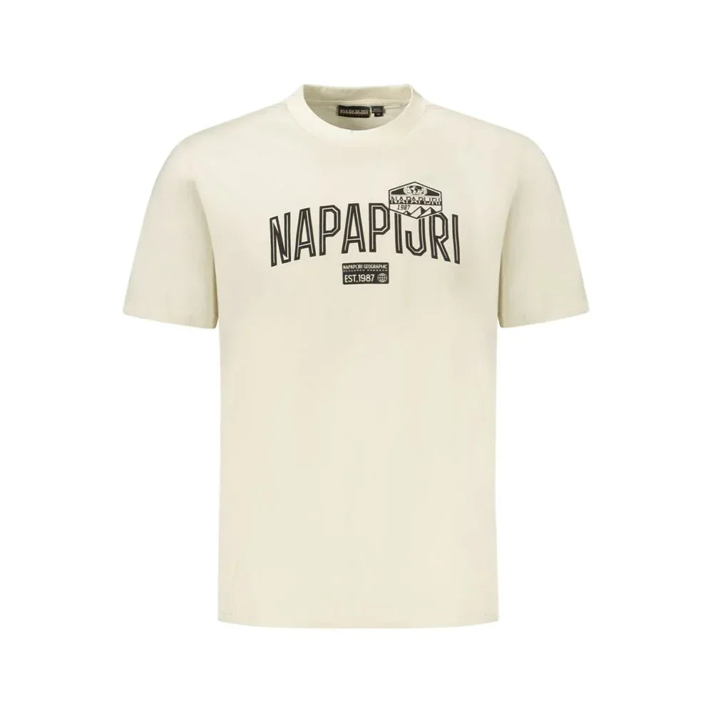 Napapijri Beige Cotton Men T-Shirt - Zeiniez
