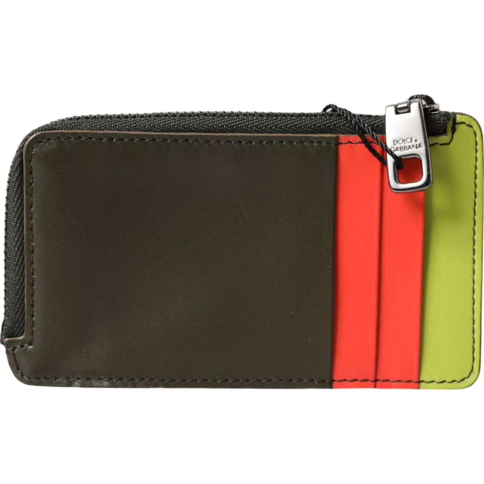 Dolce & Gabbana Multicolor Calfskin Leather Logo Card Holder Women Wallet - Zeiniez
