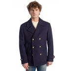 Roberto Pepe Luxury Blue Wool Men's Short Coat - Zeiniez