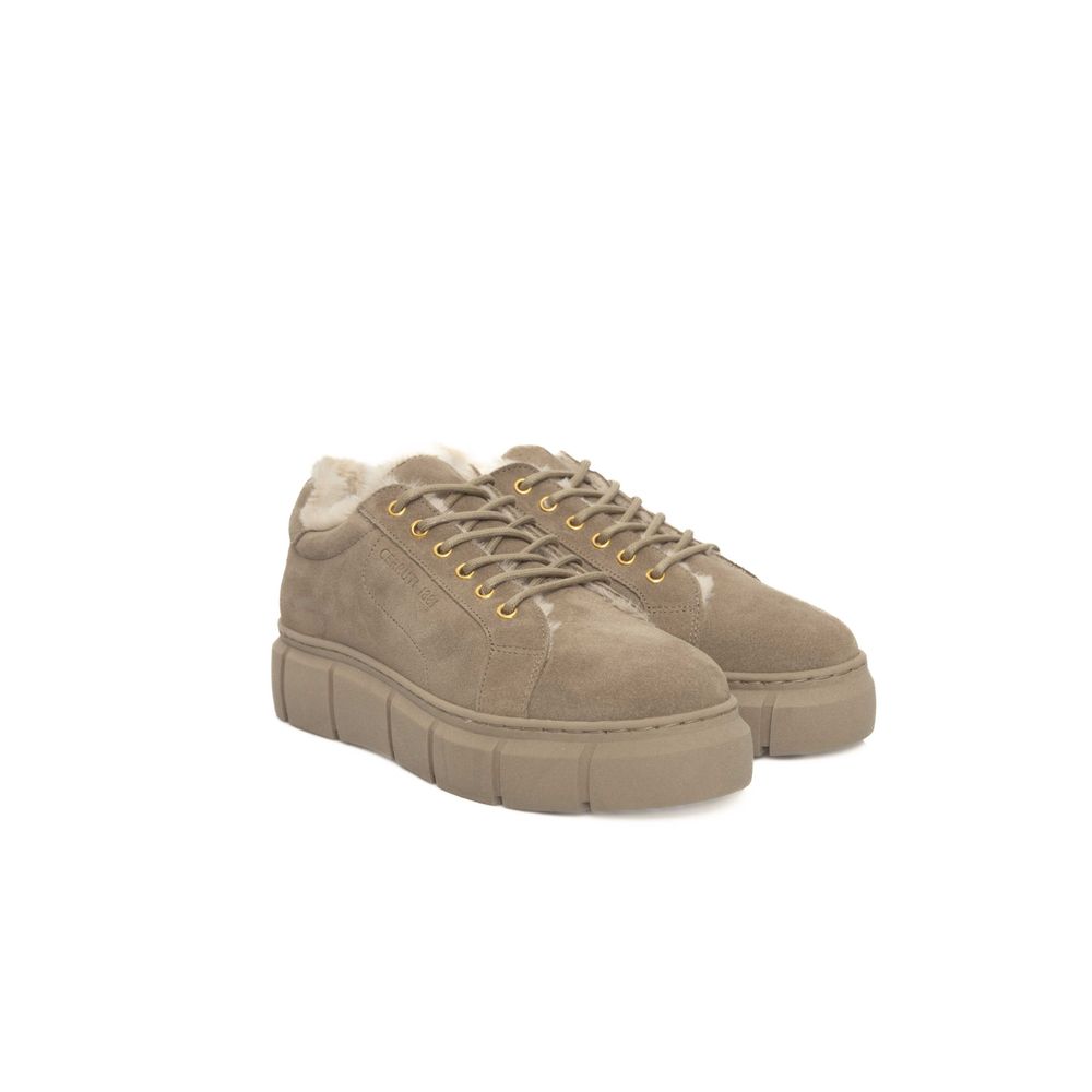 Cerruti 1881 Beige Calfskin Women Platform Sneaker - Zeiniez