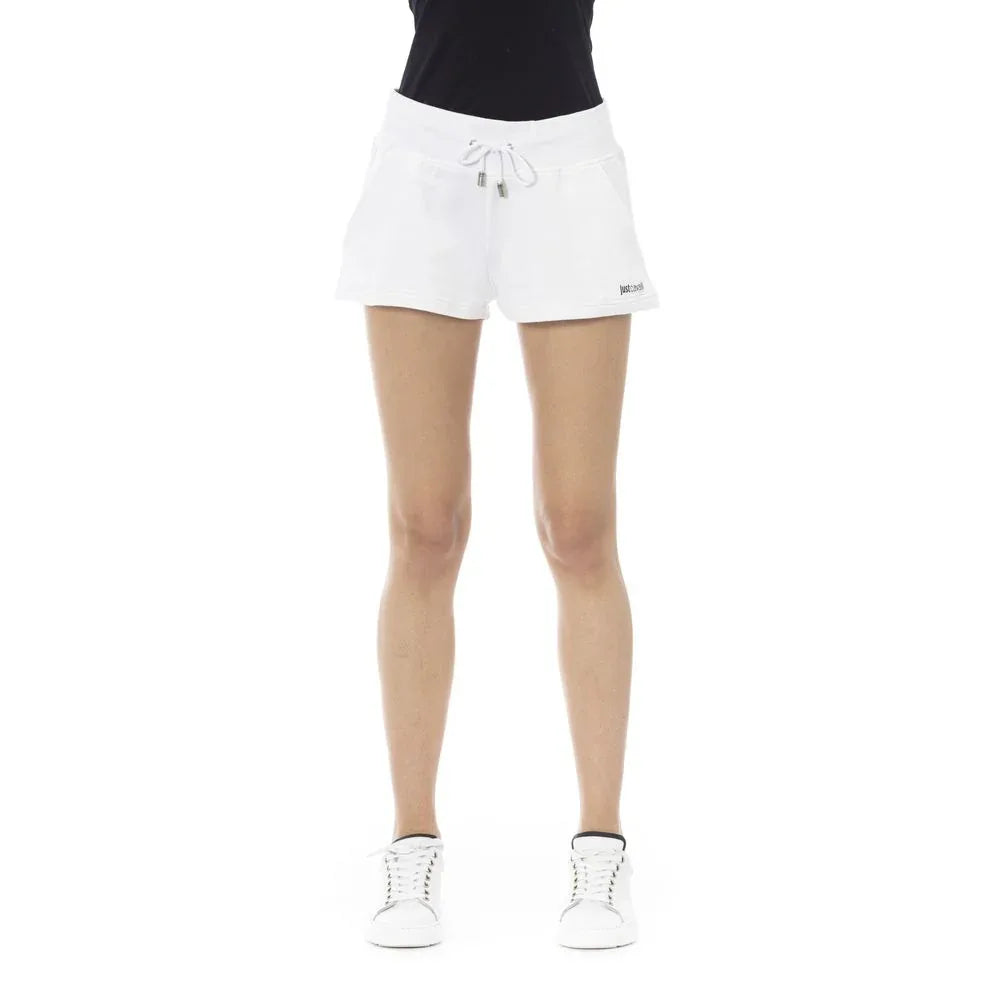 Just Cavalli White Cotton Women's Sweatshorts - Zeiniez