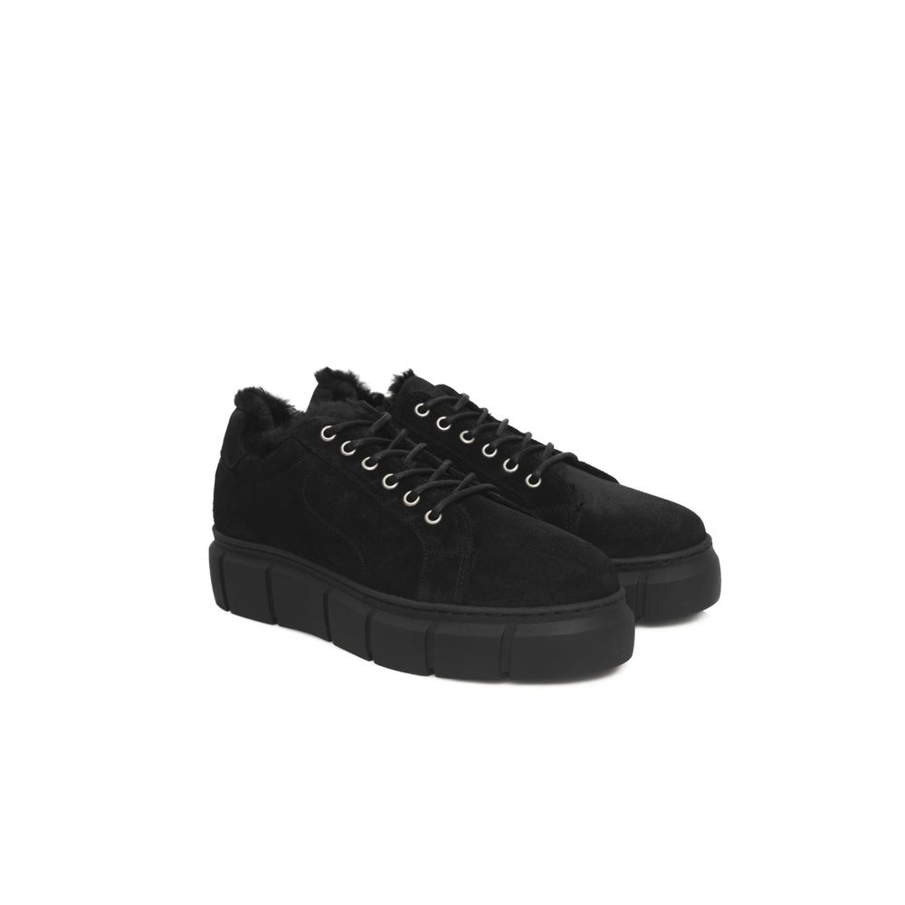 Cerruti 1881 Black Calfskin Women Platform Sneaker - Zeiniez