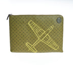 Trussardi Green Leather Men Clutch - Zeiniez