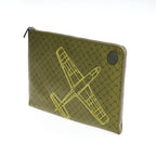 Trussardi Green Leather Men Clutch - Zeiniez
