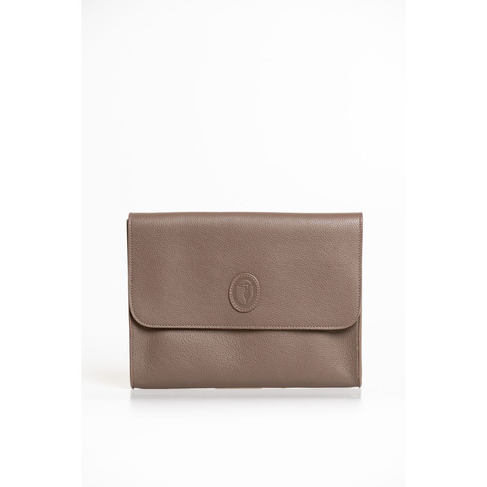 Trussardi Brown Polyester Men Clutch - Zeiniez
