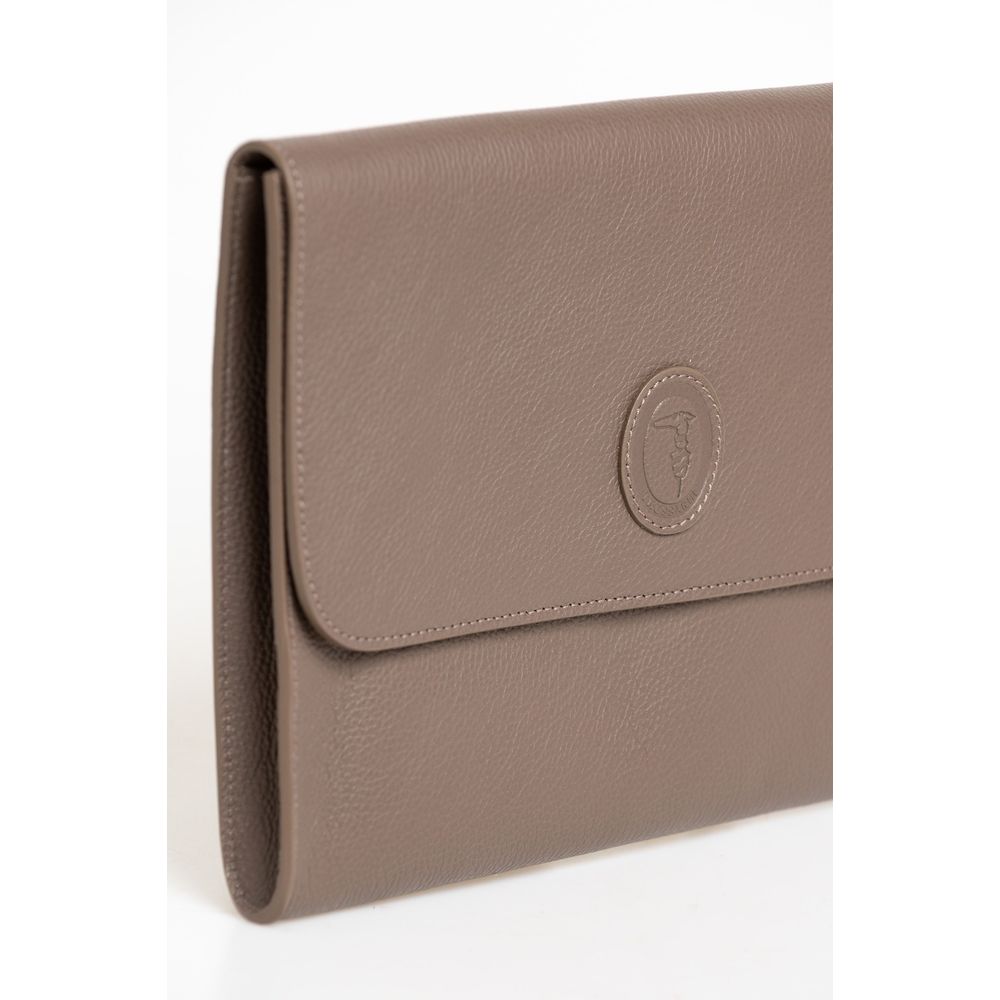 Trussardi Brown Polyester Men Clutch - Zeiniez