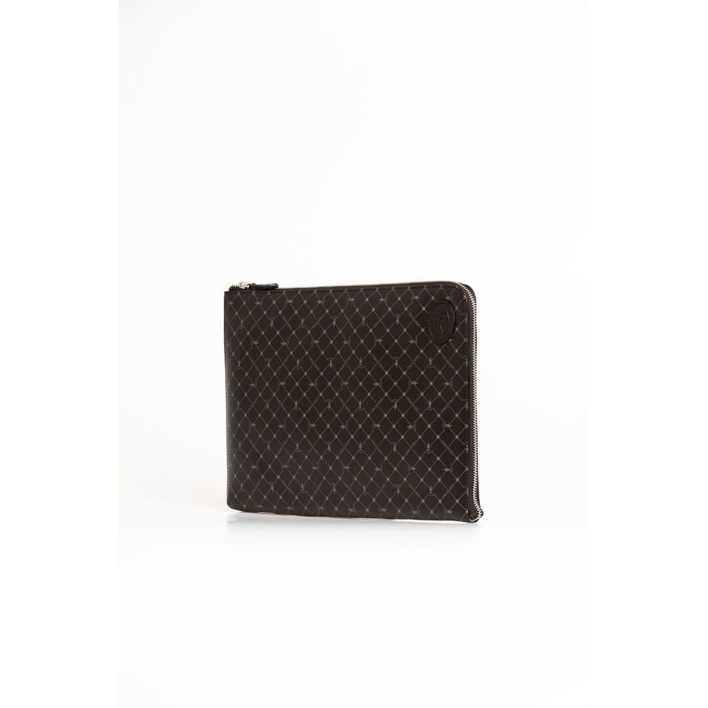 Trussardi Black Leather Men Clutch - Zeiniez