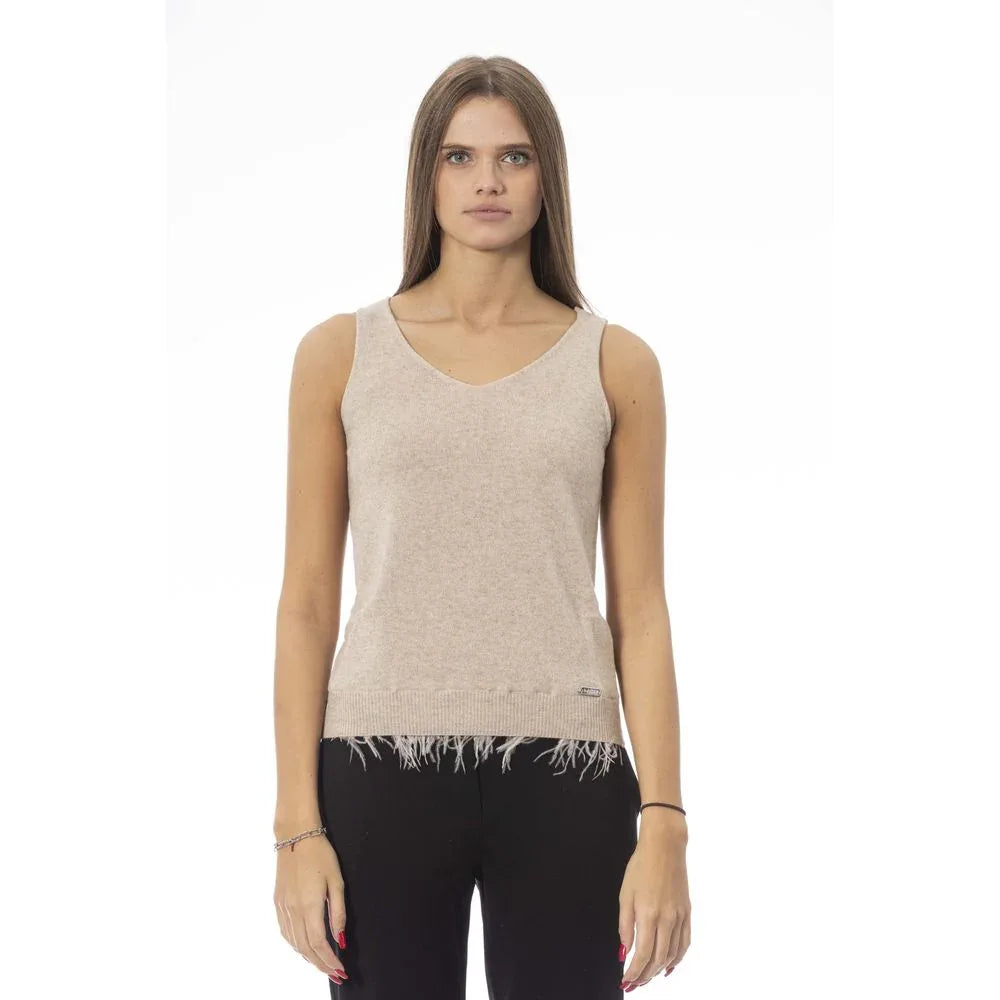 Baldinini Trend Beige Wool Women Top - Zeiniez