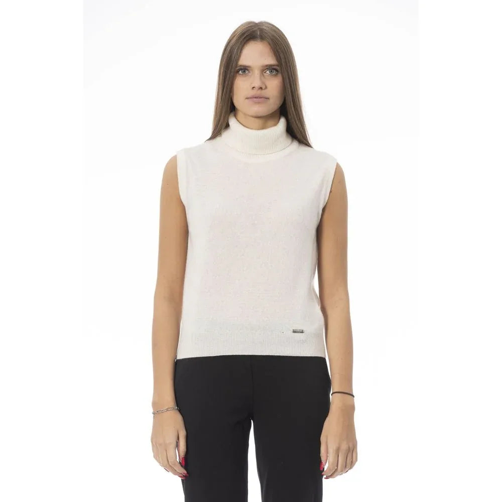 Baldinini Trend White Wool Women Sweater - Zeiniez