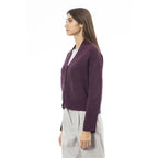 Alpha Studio Burgundy Merino Wool Women Cardigan - Zeiniez
