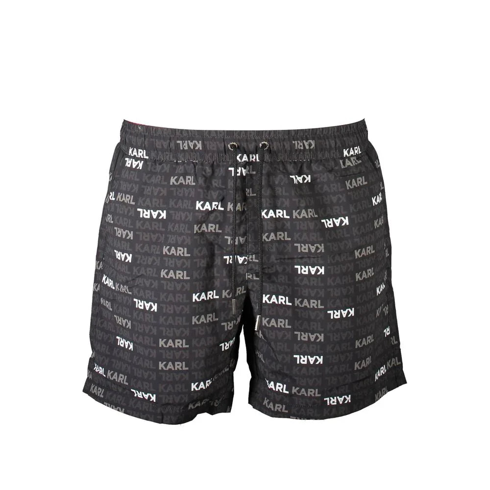 Karl Lagerfeld Nero Polyester Men's Swim Boxer - Zeiniez